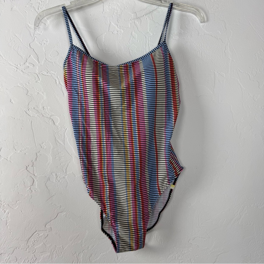 Summersalt Swim Suit One Piece The Classic Mod Stripe Multicolor‎ Padded Knit